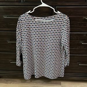 EUC Navy Bird Print Top